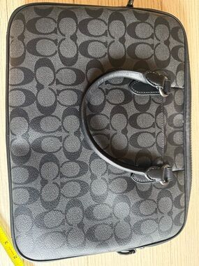Coach Black/Gray Signature Canvas Laptop/ipad Briefcase